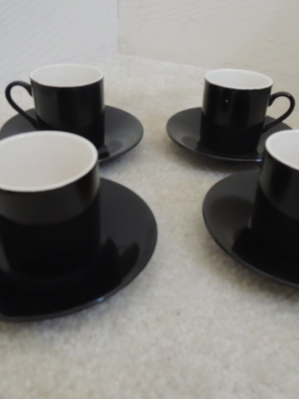 Demitasse Cups + Saucers Vtg Expresso Set - 4 Dainty Tea Cups + Matching Plates